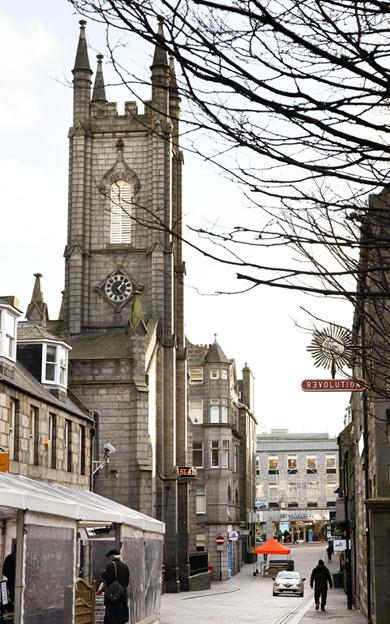 clock tower in a town